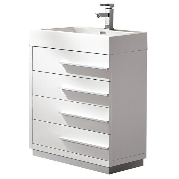 Fresca Livello 24" Modern Bathroom Cabinet w/ Integrated Sink - Luxe Bathroom Vanities