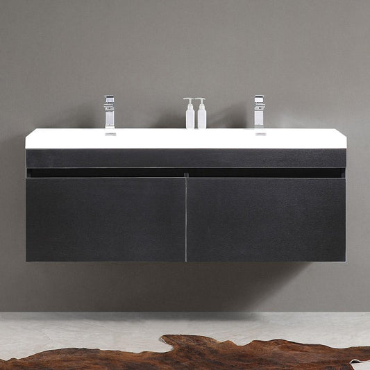 Fresca Largo 57" Modern Bathroom Cabinet w/ Integrated Sinks - Luxe Bathroom Vanities