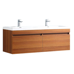Fresca Largo 57" Modern Double Sink Bathroom Cabinet w/ Integrated Sinks - Luxe Bathroom Vanities