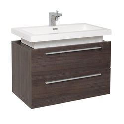 Fresca Medio 32" Modern Bathroom Cabinet w/ Vessel Sink - Luxe Bathroom Vanities
