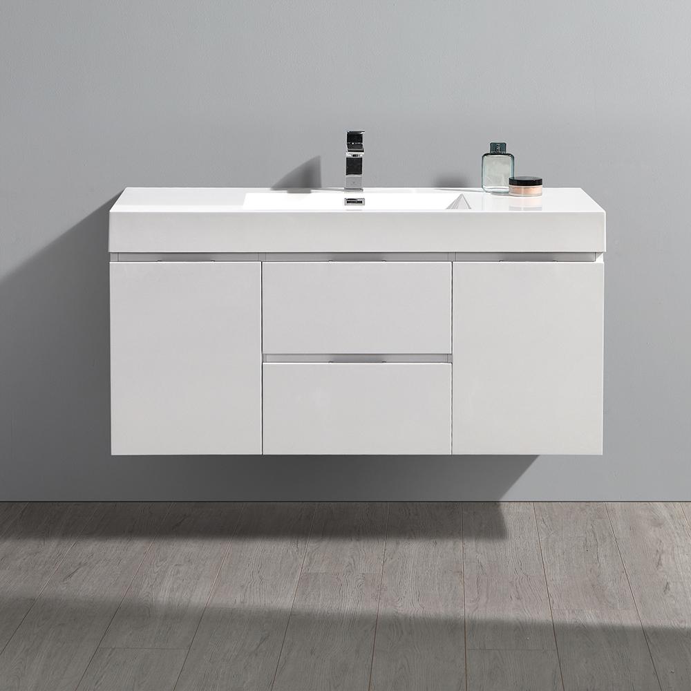 Fresca Valencia 48" Wall Hung Modern Bathroom Vanity - Luxe Bathroom Vanities