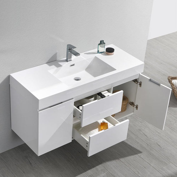 Fresca Valencia 48" Wall Hung Modern Bathroom Vanity - Luxe Bathroom Vanities