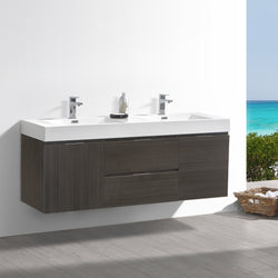 Fresca Valencia 60" Wall Hung Double Sink Modern Bathroom Vanity - Luxe Bathroom Vanities