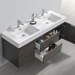 Fresca Valencia 60" Wall Hung Double Sink Modern Bathroom Vanity - Luxe Bathroom Vanities
