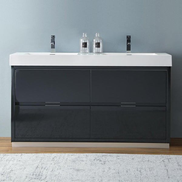 Fresca Valencia 60" Free Standing Double Sink Modern Bathroom Vanity - Luxe Bathroom Vanities