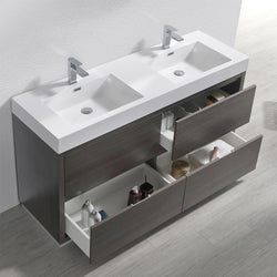 Fresca Valencia 60" Free Standing Double Sink Modern Bathroom Vanity - Luxe Bathroom Vanities