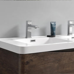 Fresca Tuscany 48" Wall Hung Modern Bathroom Cabinet w/ Integrated Double Sink - Luxe Bathroom Vanities
