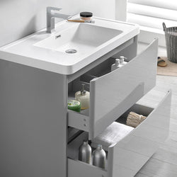 Fresca Tuscany 36" Free Standing Modern Bathroom Cabinet w/ Integrated Sink - Luxe Bathroom Vanities