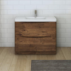 Fresca Tuscany 40" Free Standing Modern Bathroom Cabinet w/ Integrated Sink - Luxe Bathroom Vanities