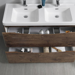 Fresca Tuscany 48" Free Standing Modern Bathroom Cabinet w/ Integrated Double Sink - Luxe Bathroom Vanities