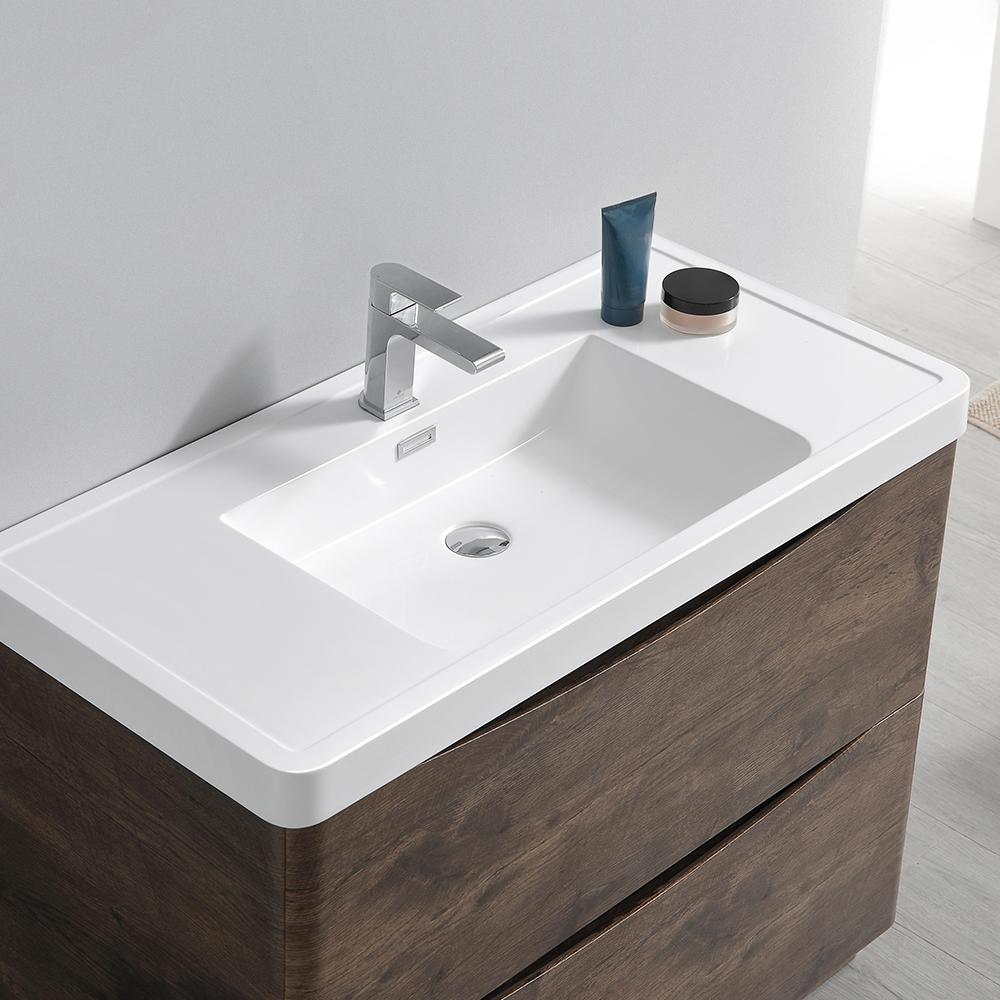 Fresca Tuscany 48" Free Standing Modern Bathroom Cabinet w/ Integrated Sink - Luxe Bathroom Vanities