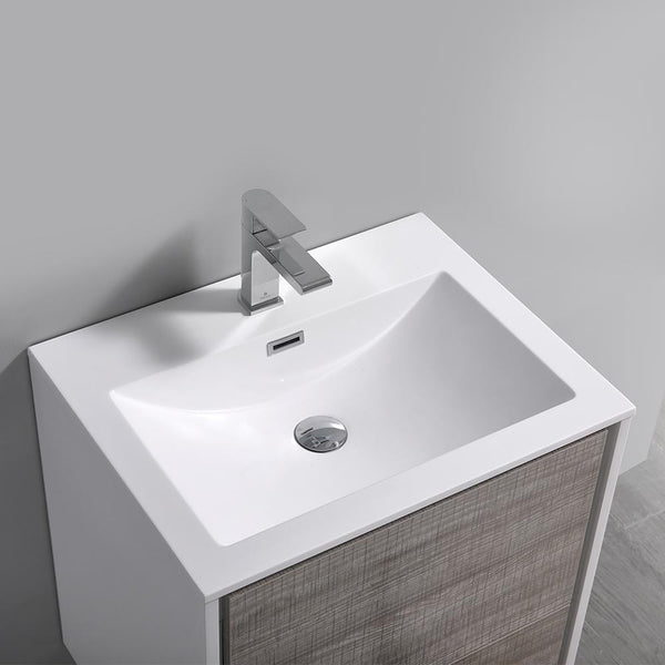 Fresca Catania 24" Wall Hung Modern Bathroom Cabinet w/ Integrated Sink - Luxe Bathroom Vanities