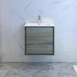 Fresca Catania 24" Wall Hung Modern Bathroom Cabinet w/ Integrated Sink - Luxe Bathroom Vanities