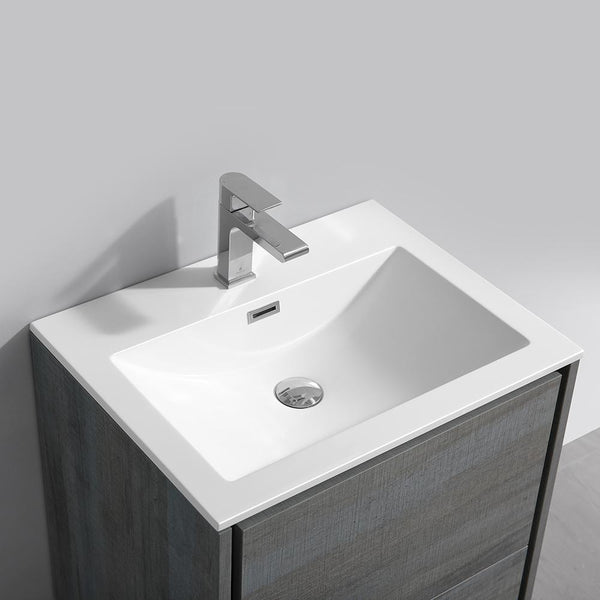 Fresca Catania 24" Wall Hung Modern Bathroom Cabinet w/ Integrated Sink - Luxe Bathroom Vanities