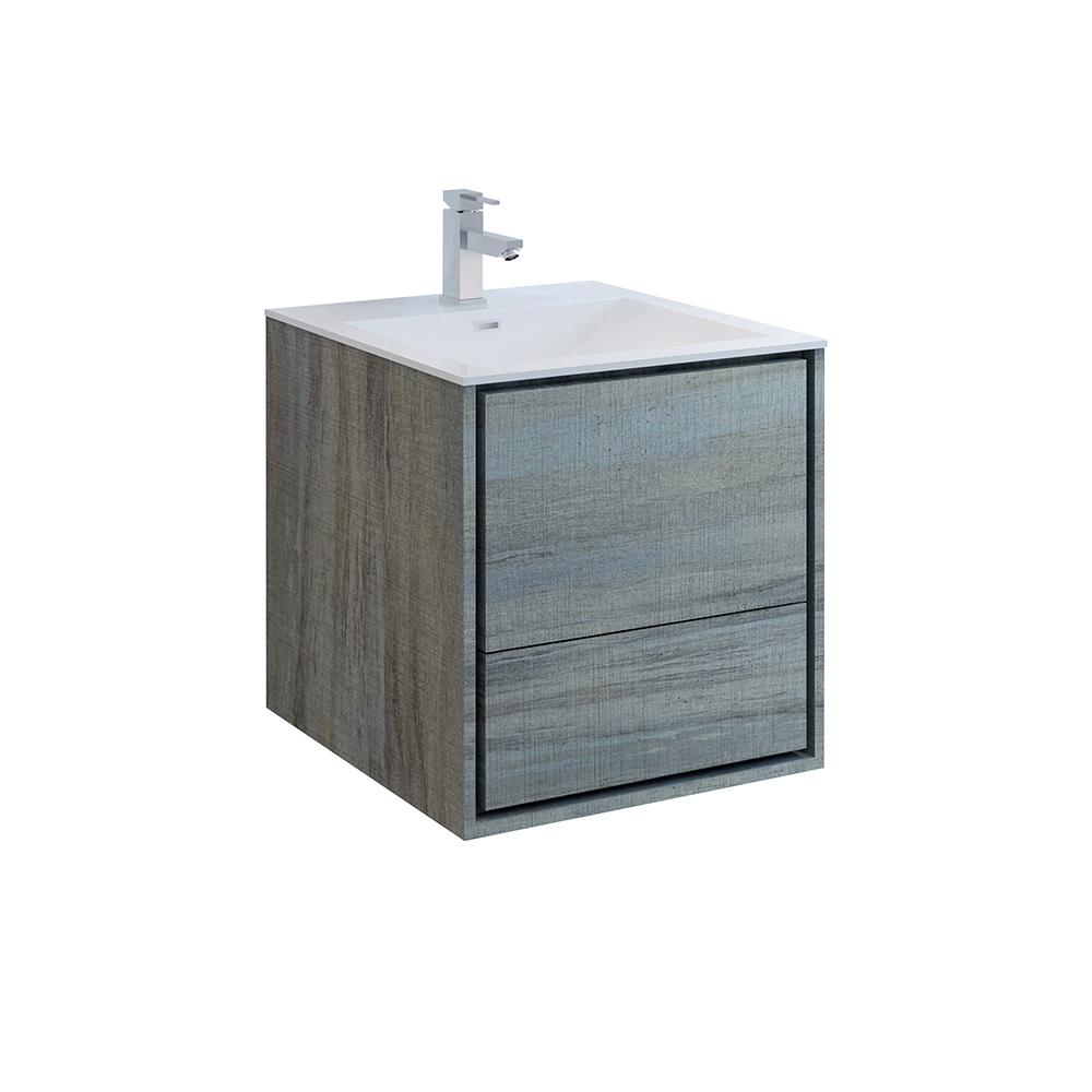 Fresca Catania 24" Wall Hung Modern Bathroom Cabinet w/ Integrated Sink - Luxe Bathroom Vanities