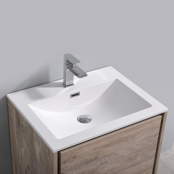 Fresca Catania 24" Wall Hung Modern Bathroom Cabinet w/ Integrated Sink - Luxe Bathroom Vanities