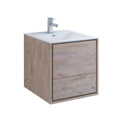 Fresca Catania 24" Wall Hung Modern Bathroom Cabinet w/ Integrated Sink - Luxe Bathroom Vanities