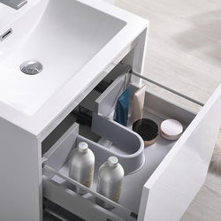 Fresca Catania 24" Wall Hung Modern Bathroom Cabinet w/ Integrated Sink - Luxe Bathroom Vanities