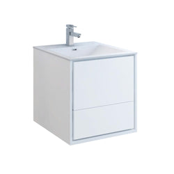 Fresca Catania 24" Wall Hung Modern Bathroom Cabinet w/ Integrated Sink - Luxe Bathroom Vanities