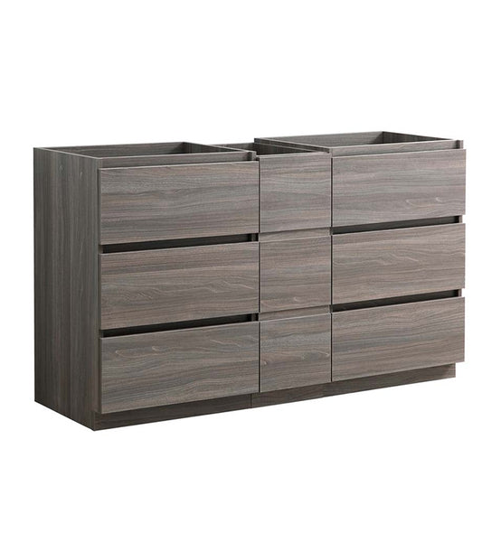 Fresca Lazzaro 60" Double Sink Modern Bathroom Cabinet - Luxe Bathroom Vanities Luxury Bathroom Fixtures Bathroom Furniture