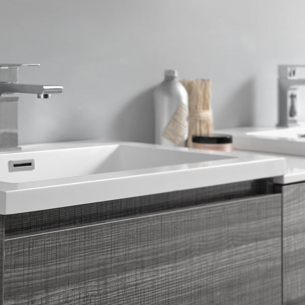 Fresca Lazzaro 84" Free Standing Double Sink Modern Bathroom Cabinet w/ Integrated Sinks - Luxe Bathroom Vanities