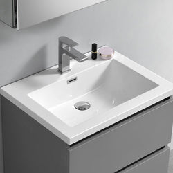 Fresca Lazzaro 24" Free Standing Modern Bathroom Cabinet w/ Integrated Sink - Luxe Bathroom Vanities