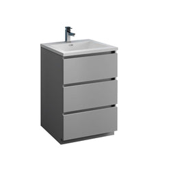 Fresca Lazzaro 24" Free Standing Modern Bathroom Cabinet w/ Integrated Sink - Luxe Bathroom Vanities