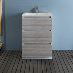 Fresca Lazzaro 24" Free Standing Modern Bathroom Cabinet w/ Integrated Sink - Luxe Bathroom Vanities