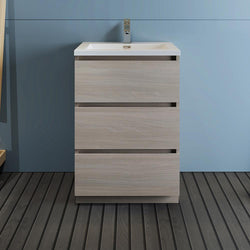 Fresca Lazzaro 24" Free Standing Modern Bathroom Cabinet w/ Integrated Sink - Luxe Bathroom Vanities