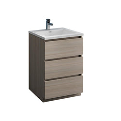 Fresca Lazzaro 24" Free Standing Modern Bathroom Cabinet w/ Integrated Sink - Luxe Bathroom Vanities