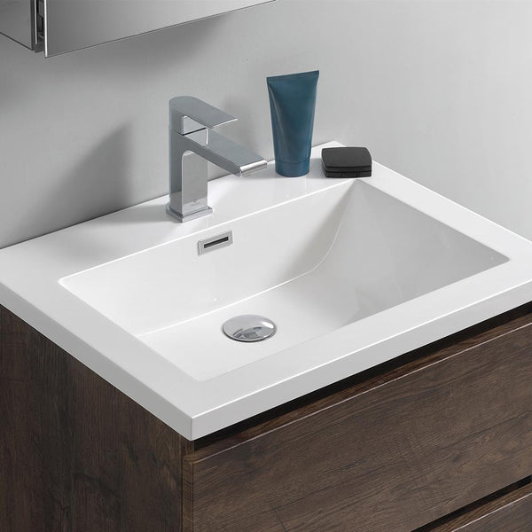 Fresca Lazzaro 24" Free Standing Modern Bathroom Cabinet w/ Integrated Sink - Luxe Bathroom Vanities