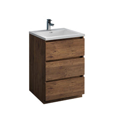 Fresca Lazzaro 24" Free Standing Modern Bathroom Cabinet w/ Integrated Sink - Luxe Bathroom Vanities