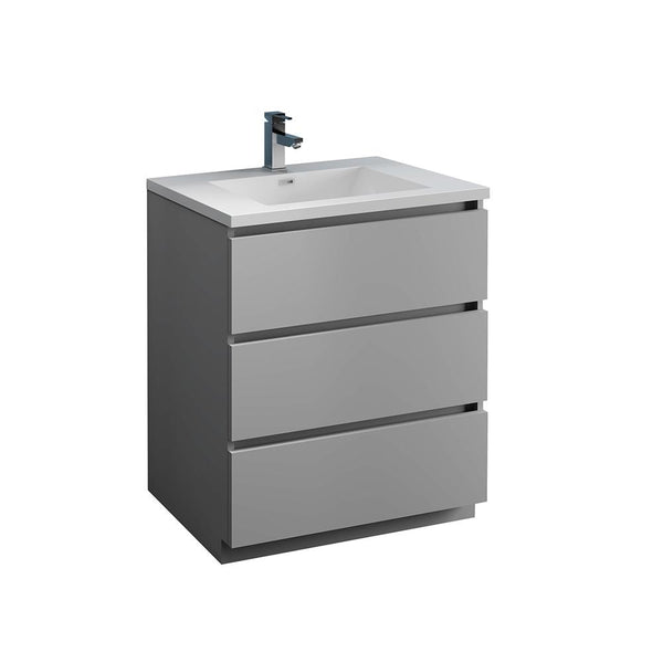 Fresca Lazzaro 30" Free Standing Modern Bathroom Cabinet w/ Integrated Sink - Luxe Bathroom Vanities