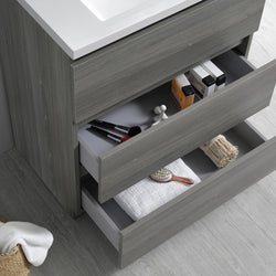 Fresca Lazzaro 30" Free Standing Modern Bathroom Cabinet w/ Integrated Sink - Luxe Bathroom Vanities