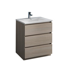 Fresca Lazzaro 30" Free Standing Modern Bathroom Cabinet w/ Integrated Sink - Luxe Bathroom Vanities