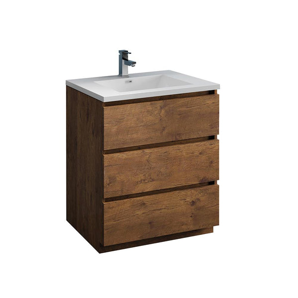 Fresca Lazzaro 30" Free Standing Modern Bathroom Cabinet w/ Integrated Sink - Luxe Bathroom Vanities