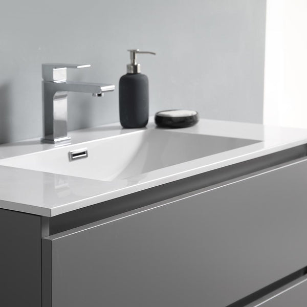 Fresca Lazzaro 36" Free Standing Modern Bathroom Cabinet w/ Integrated Sink - Luxe Bathroom Vanities