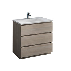 Fresca Lazzaro 36" Free Standing Modern Bathroom Cabinet w/ Integrated Sink - Luxe Bathroom Vanities