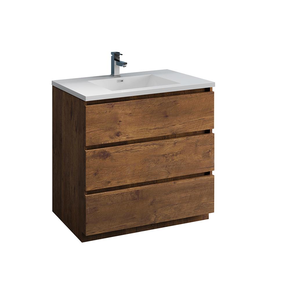 Fresca Lazzaro 36" Free Standing Modern Bathroom Cabinet w/ Integrated Sink - Luxe Bathroom Vanities