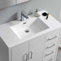 Fresca Imperia 36" Free Standing Modern Bathroom Cabinet w/ Integrated Sink - Right Version - Luxe Bathroom Vanities