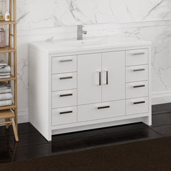 Fresca Imperia 48" Free Standing Modern Bathroom Cabinet w/ Integrated Sink - Luxe Bathroom Vanities