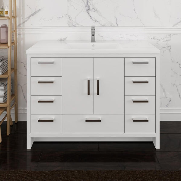 Fresca Imperia 48" Free Standing Modern Bathroom Cabinet w/ Integrated Sink - Luxe Bathroom Vanities