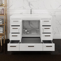 Fresca Imperia 48" Free Standing Modern Bathroom Cabinet w/ Integrated Sink - Luxe Bathroom Vanities