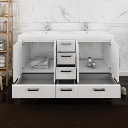 Fresca Imperia 60" Free Standing Modern Bathroom Cabinet w/ Integrated Double Sink - Luxe Bathroom Vanities