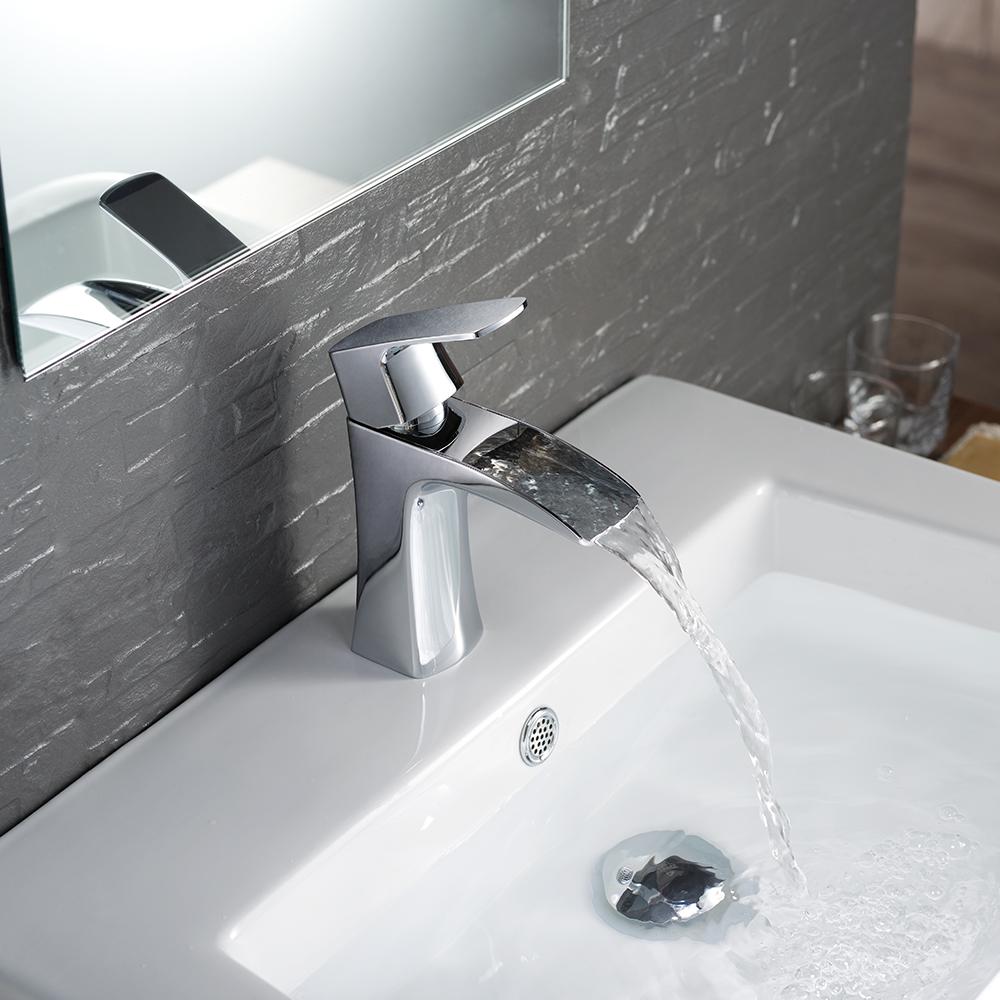 Fresca Fortore Single Hole Mount Bathroom Vanity Faucet - Chrome - Luxe Bathroom Vanities