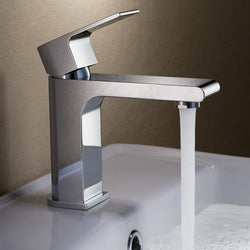 Fresca Allaro Single Hole Mount Bathroom Vanity Faucet - Chrome - Luxe Bathroom Vanities