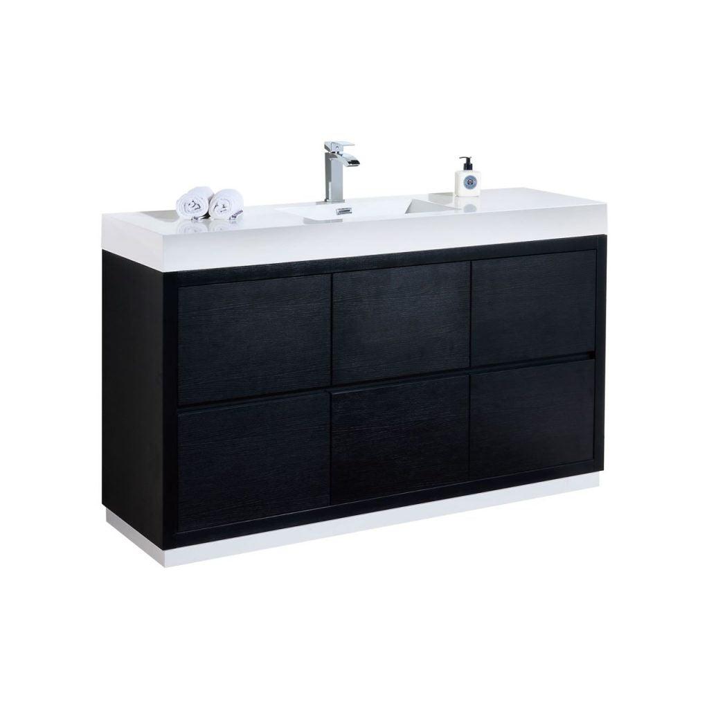 Kubebath Bliss 60" Single Sink Free Standing Modern Bathroom Vanity - Luxe Bathroom Vanities