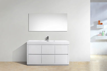Kubebath Bliss 60" Single Sink Free Standing Modern Bathroom Vanity - Luxe Bathroom Vanities