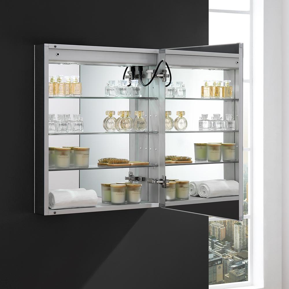 Fresca Spazio 24" Wide x 30" Tall Bathroom Medicine Cabinet w/ LED Lighting & Defogger - Luxe Bathroom Vanities
