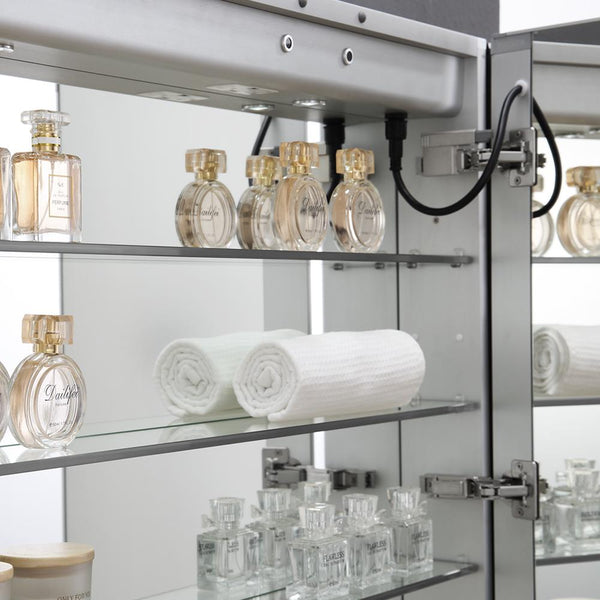 Fresca Spazio 30" Wide x 30" Tall Bathroom Medicine Cabinet w/ LED Lighting & Defogger - Luxe Bathroom Vanities